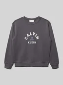 Swetry dla chłopców - Sweter o kroju regular fit z nadrukiem z logo model ‘Varsity’ - miniaturka - grafika 1