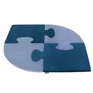 Maty edukacyjne - KiddyMoon Piankowe Puzzle do zabawy VELVET Owal turkus laguny-błękit lodu 4 Zabawka mata - miniaturka - grafika 1