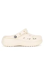 Klapki i japonki damskie - Crocs Klapki BAYA PLATFORM CLOG 208186-11S Beżowy - miniaturka - grafika 1