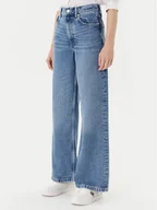 Spodnie damskie - Tommy Hilfiger Jeansy WW0WW46484 Niebieski Wide Leg - miniaturka - grafika 1