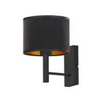 Lampy ścienne - Czarny kinkiet z aksamitnym abażurem TEGU VELUR  - miniaturka - grafika 1