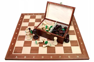 Zestaw Szachy Turniejowe 4 - Intarsja DREWNIANE - Gry planszowe - miniaturka - grafika 1
