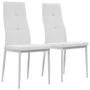 vidaXL Krzesła ze sztucznej skóry, 2 szt., 43 x 43,5 x 96 cm, białe - Krzesła - miniaturka - grafika 1