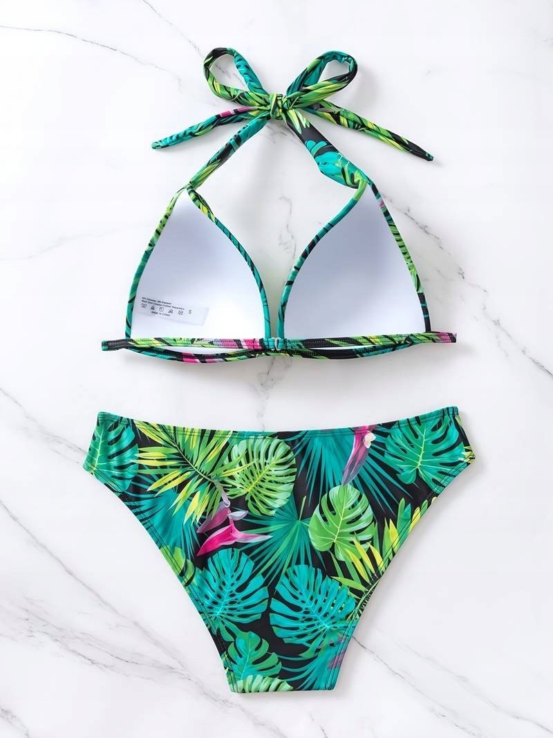 DAMSKI STRÓJ KĄPIELOWY BIKINI PUSH-UP KWIATOWY LETNI PLAŻOWY