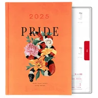 Kalendarze - Kalendarz Pomarańczowy Terminarz A5 2025 Prezent Motyw Pride Natura Wzory - miniaturka - grafika 1