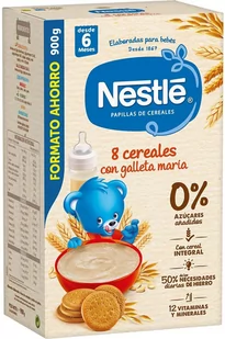 Kaszka wieloziarnista dla dzieci Nestle Nestl Porridge 8 Cereals With Mary Cookie 900 g (7613033317569) - Płatki śniadaniowe i musli - miniaturka - grafika 1