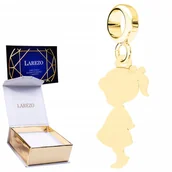 Wisiorki - CHARMS ZŁOTY z Dziewczynką Dziecko Rodzina Family dla Mamy Matki SREBRO 925 - miniaturka - grafika 1