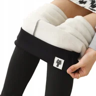 Legginsy - LEGGINSY OCIEPLANE FUTERKIEM CIEPŁE GETRY ZIMOWE LEGINSY WYSOKI STAN S - miniaturka - grafika 1