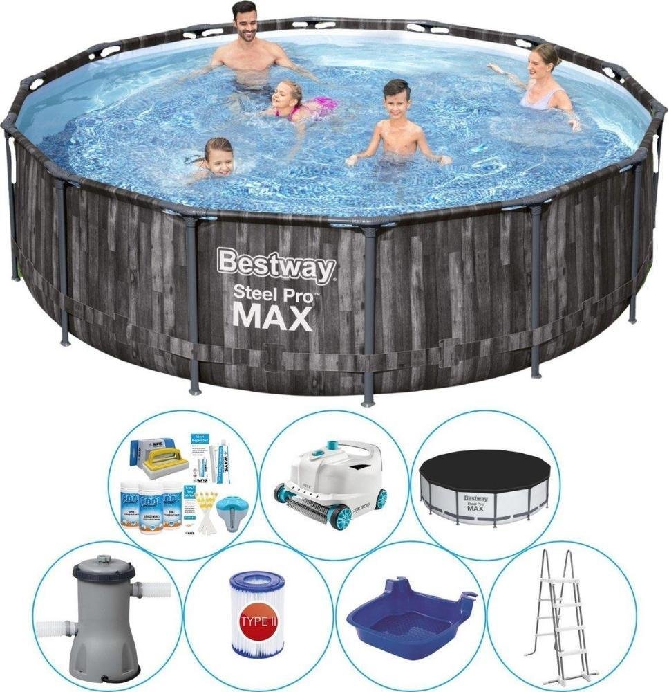 Super zestaw basenowy - Bestway Steel Pro MAX Wood 427x107 cm okrągły