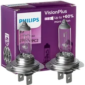 Żarówki samochodowe - Żarówki halogenowe Philips VisionPlus +60% H7 12V 55W, 2 szt. w kartonowym opakowaniu - miniaturka - grafika 1