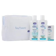 Kosmetyki kąpielowe dla dzieci - Chicco Baby Moments Blue zestaw płyn do kąpieli 200ml + szampon do włosów 200ml + delikatne mydło 100g - miniaturka - grafika 1