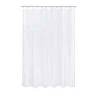 Zasłony prysznicowe - Zasłonka prysznicowa poliestrowa Easy 180x200 cm biała Sensea - miniaturka - grafika 1