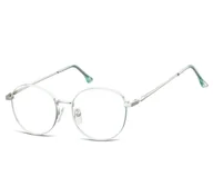 Okulary korekcyjne, oprawki, szkła - Okulary zerówki korekcyjne Lenonki 900B srebrno-jasnoniebieskie - miniaturka - grafika 1