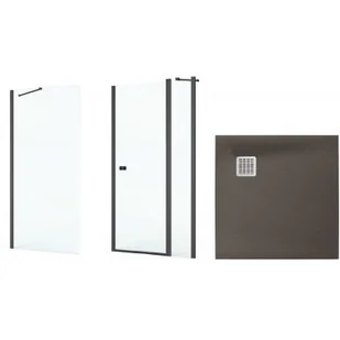 Zestaw Roca Capital kabina prysznicowa 90x90 cm kwadratowa MaxiClean z brodzikiem Terran cafe (AM4609016M, AM4409016M, AP10338438401660) - Kabiny prysznicowe - miniaturka - grafika 1