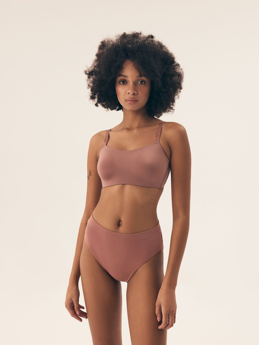 Biustonosz typu top Bass Henderson fiołkowo-różowy (mauve) S