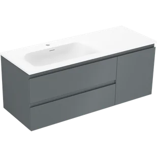 Mexen Orio szafka łazienkowa 120 cm z umywalką Vela lewą, 2S, 1D, grafit mat/biała mat - 91A13-12047-3-BBFFF66-W23L01 - Szafki łazienkowe - miniaturka - grafika 1