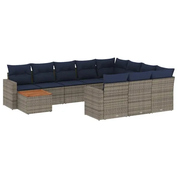Zestaw mebli ogrodowych szary rattan PE, wymiary: 62x62x69 cm, 55x62x69 cm,