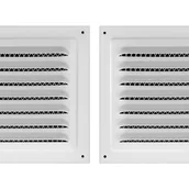 Kratki wentylacyjne - Kratka wentylacyjna, wylot powietrza z listwami 15 x 15 cm, wylot powietrza ze stali nierdzewnej (2 szt., biała) - miniaturka - grafika 1