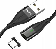 Kable USB - Kabel USB Topk USB-A - USB-C 3 m Czarny (AM61) - miniaturka - grafika 1