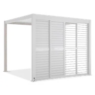 Kratki i pergole - Przesuwane drzwi żaluzjowe do pergoli PREMIUM 3m, white - GUTROOF - miniaturka - grafika 1