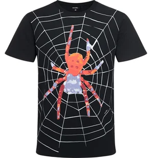 Męski t-shirt z krótkim rękawem, z pająkiem, czarny - Koszulki męskie - miniaturka - grafika 1