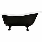 Wanny - Besco WKO-160-BWB OTYLIA BLACK&WHITE wanna wolnostojąca 160 x 77 nogi czarne - miniaturka - grafika 1