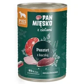 Mokra karma dla psów - Karma dla psa PAN MIĘSKO z Ziołami Pasztet z kaczką 400 g - miniaturka - grafika 1