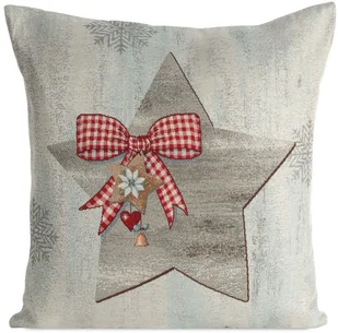 Poszewka dekoracyjna 4545 cm gwiazda świąteczna popielata - Pozostałe akcesoria świąteczne - miniaturka - grafika 1