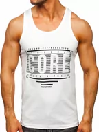Koszulki męskie - Biała koszulka tank top bokserka z nadrukiem Bolf 14840 - miniaturka - grafika 1