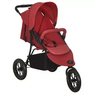 Wózki dziecięce - vidaXL Wózek Wózek spacerowy czerwony stalowy 10263 - miniaturka - grafika 1