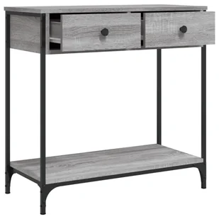 Stolik konsolowy, szary dąb sonoma, 75x34,5x75 cm Lumarko! - Konsole i sekretarzyki - miniaturka - grafika 6