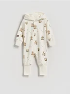 Body - Reserved - Bawełniany pajacyk - złamana biel - miniaturka - grafika 1