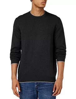 Swetry męskie - OXBOW sweter męski, czarny melanż, M - grafika 1