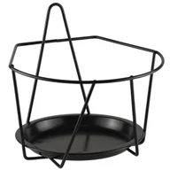 Kwietniki - Kwietnik wiszący 21.5x21.5x20cm metalowy czarny - miniaturka - grafika 1