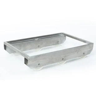 B2B Partner Wózek na skrzynki ze stali nierdzewnej 600x400 mm, 6 kółek 82.01.520 - Wózki magazynowe - miniaturka - grafika 1