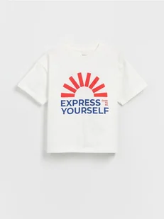 Reserved - T-shirt z nadrukiem - złamana biel - Koszulki dla chłopców - miniaturka - grafika 1