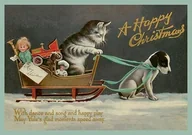 Zabawki kreatywne - Karnet ST467 B6 + koperta Kot i pies Święta Bożego - miniaturka - grafika 1