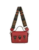 Torebki damskie - Torebka azteca skórzana listonoszka kuferek bordowa wino - miniaturka - grafika 1