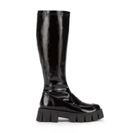 Półbuty męskie - Kozaki à la mokasyny z lakierowanej skóry - miniaturka - grafika 1