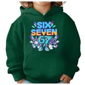 Bluzy dla dziewczynek - BLUZA DZIECIĘCA Z KAPTUREM 67 SIX SEVEN KLOCKI VIRAL 110-116 PREZENT - miniaturka - grafika 1