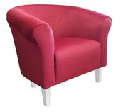Fotele - ATOS Fotel Milo  MG31 nogi białe czerwony - miniaturka - grafika 1