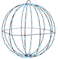 Ozdoby bożonarodzeniowe - vidaXL Piłka z 160 diodami LED Zimna biel 50 cm Metal - miniaturka - grafika 1