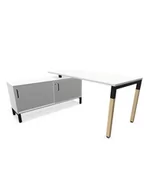 Inne meble biurowe - CS5040 nowoczesne biurko do komputera 4-L LWM 160 cm z sideboardem - miniaturka - grafika 1