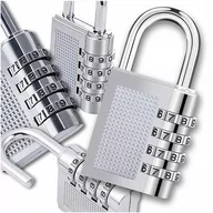 Kłódki - Kłódka na szyfr srebrna mała do walizki szafki skrytki skrzynki - miniaturka - grafika 1