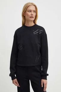 Armani Exchange bluza bawełniana damska kolor czarny z nadrukiem 6DYM80 YJFZZ - Bluzy damskie - miniaturka - grafika 1