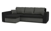 Narożniki - Narożnik z funkcją spania, Paul, 240x140x75 cm, czarny, szary - miniaturka - grafika 1