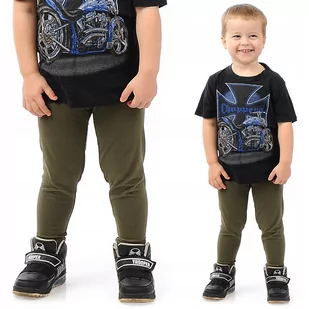 Getry chłopięce Długie legginsy Spodnie Khaki 104 - Legginsy - miniaturka - grafika 1