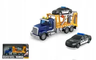 Samochody i pojazdy dla dzieci - TRUCK AUTO SAMOCHÓD LAWETA POLICYJNA Z RADIOWOZEM - ŚWIATŁO I DŹWIĘK - miniaturka - grafika 1