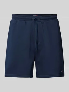 Szorty dreasowe o kroju regular fit z mieszanki wełny z alpaki z wyhaftowanym logo - Spodnie sportowe męskie - miniaturka - grafika 1