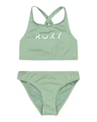 Koszulki i topy damskie - Roxy Dwuczęściowy strój SOLID ACTIVE RG CROP TOP ZESTAW Dziewczęcy Zielony 16 - miniaturka - grafika 1